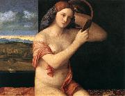 BELLINI, Giovanni Naked Young Woman in Front of the Mirror  dtdhg Sweden oil painting reproduction